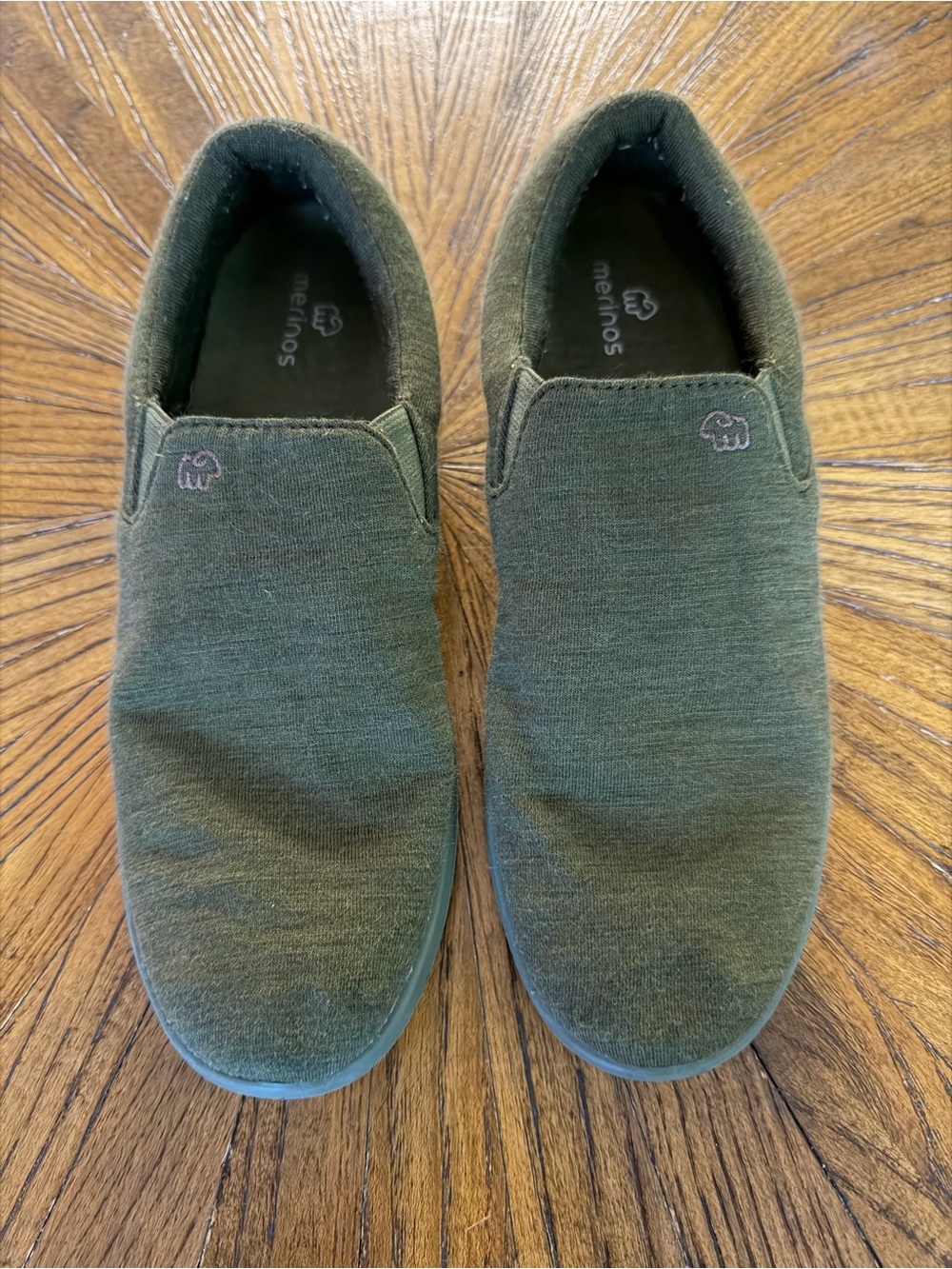 Merinos Women's Slip-On Loafers in Olive Green